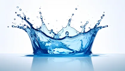 水しぶきの王冠。水面から立ち上る、王冠のような形状の水しぶきが印象的なイメージです。